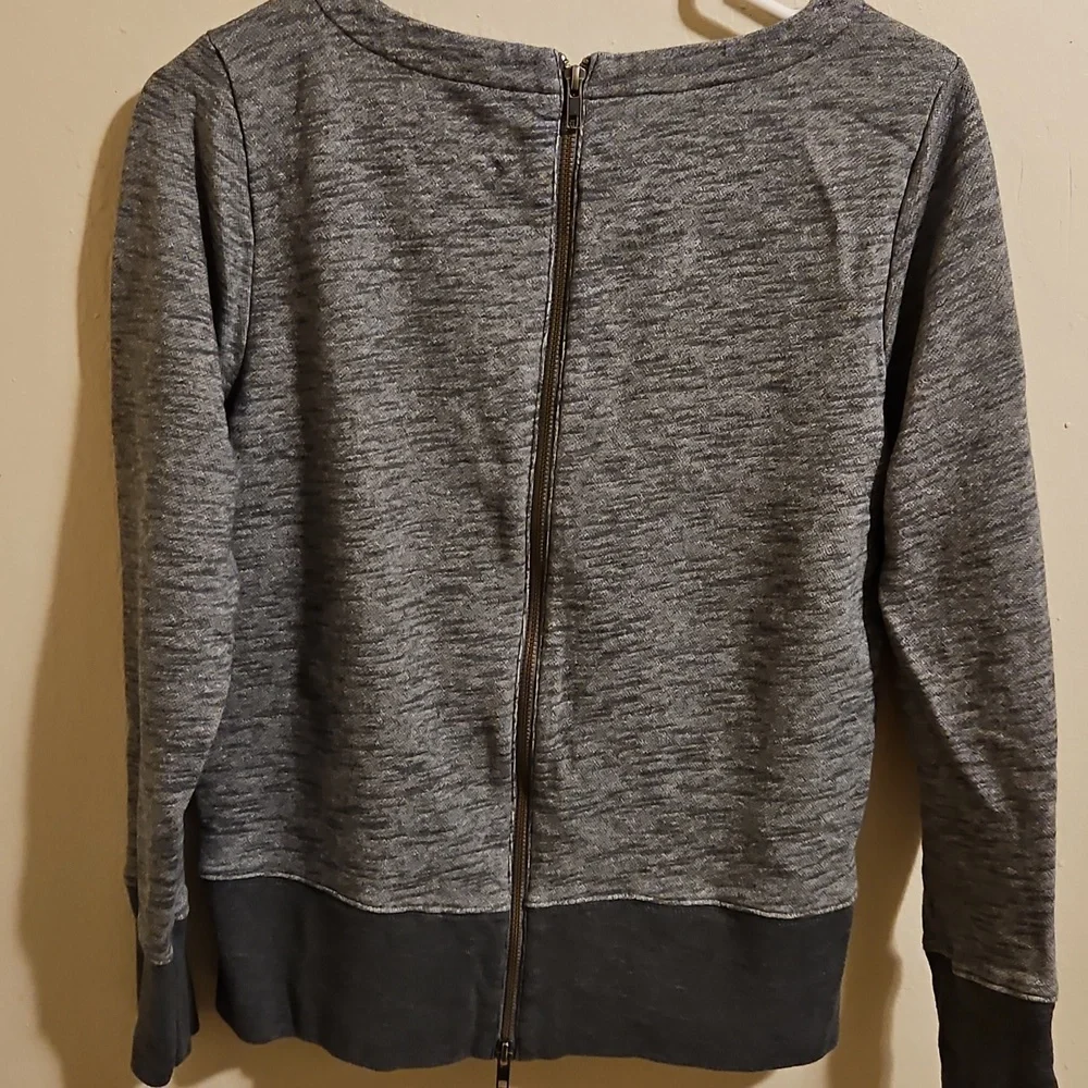 Madewell Gray Back Zippet Sweatshirt Size M